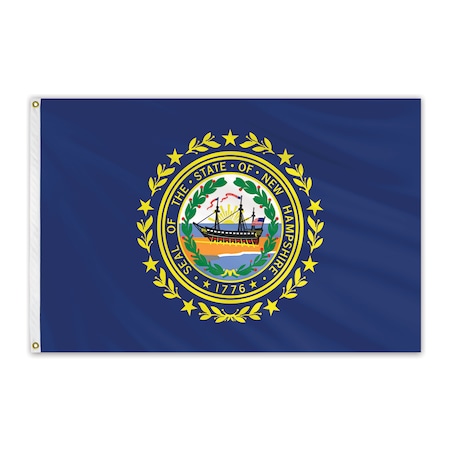 Global Flags Unlimited New Hampshire Outdoor Nylon Flag 12"x18" 200450